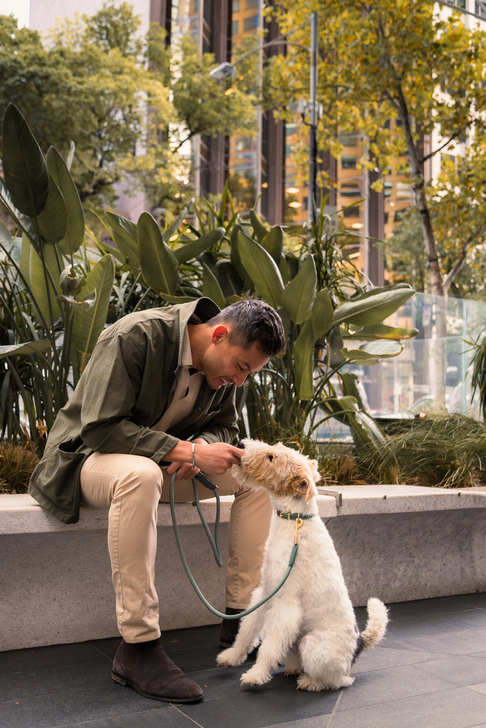 【FuzzYard LIFE】ライフアトリエドッグリードマートルグリーン