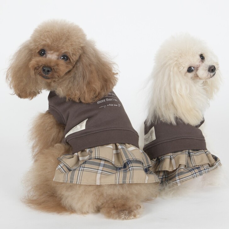 【Gemelli】タータンチェック裏毛ワンピース