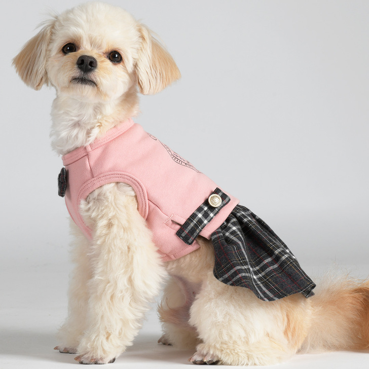 【Gemelli】タータンチェック重ね着風チュニック