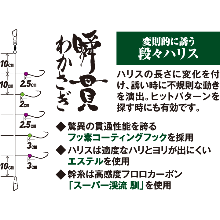 瞬貫わかさぎ 秋田キツネ型 段々ハリス 5本鈎｜製品情報
