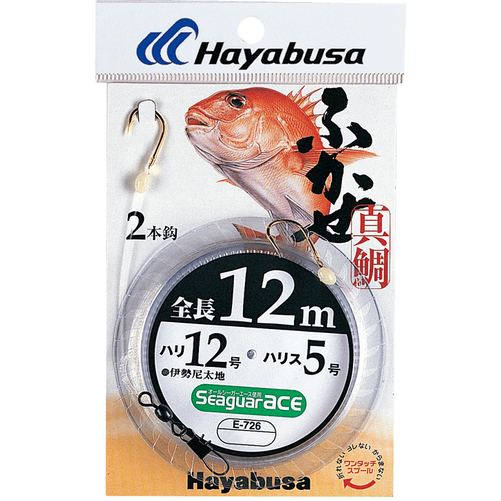 Hayabusa ふかせ真鯛 仕掛け ハリ12号 ハリス5号 全長12m 2本鈎