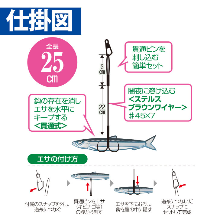 太刀魚 ワイヤー貫通式｜製品情報｜HAYABUSA｜株式会社ハヤブサ