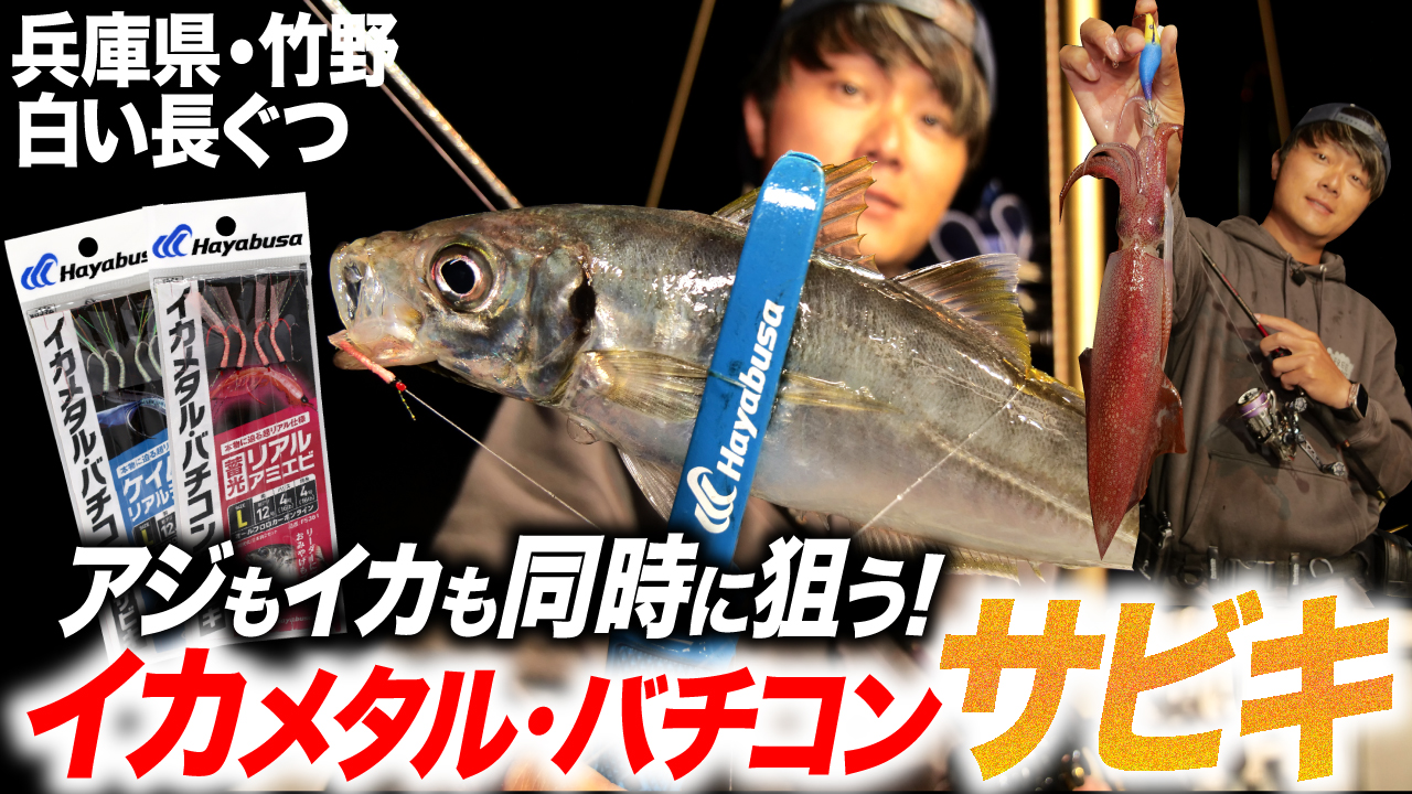 【イカメタルサビキ】アジもイカも同時に狙う！イカメタル・バチコンサビキで良型アジが爆釣！